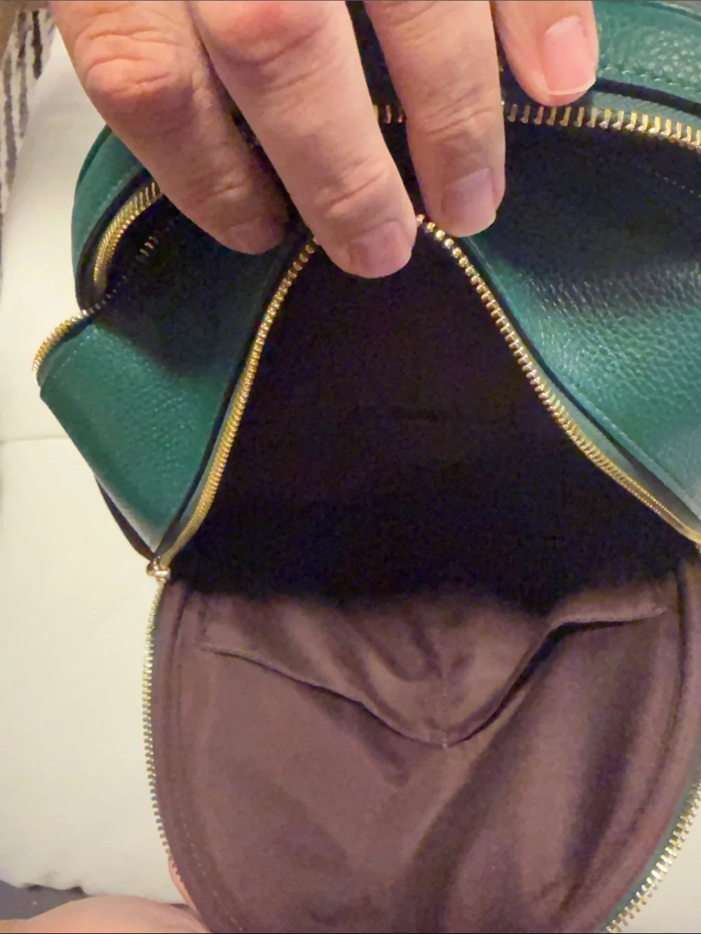 Coach Dark Green Pebbled Leather Mini Backpack with Gold Hardware
